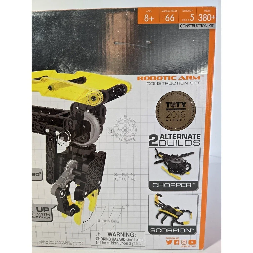 HEXBUG VEX Robotics Robotic Arm Construction Set 380+ Pieces STEM Open Box
